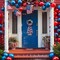 Patriotic Wreath Sash for Front Door, 56" Red White Stripe Star Satin Ribbon Garland for 4th of July, Memorial Day & DIY Wreath Bow Decorations